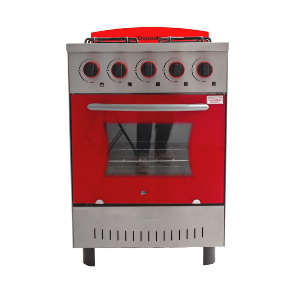 COCINA DEPAOLO MINI 4 HORNALLAS PUERTA ROJA RA